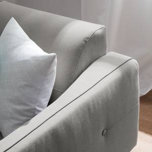 Ecksofa Cala I Strukturstoff Webstoff Osta: Graubraun - Longchair davorstehend rechts - Beige