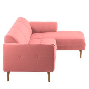 Ecksofa Cala I Strukturstoff Webstoff Osta: Koralle - Longchair davorstehend rechts - Beige