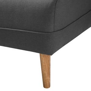 Ecksofa Cala II Strukturstoff Webstoff Osta: Anthrazit - Ottomane davorstehend links - Beige