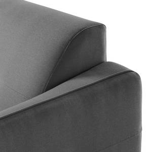 Ecksofa Cala II Strukturstoff Webstoff Osta: Anthrazit - Ottomane davorstehend links - Beige