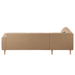 Ecksofa Cala II Strukturstoff Webstoff Osta: Cappuccino - Ottomane davorstehend links - Beige