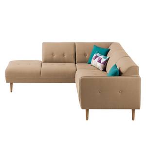 Ecksofa Cala II Strukturstoff Webstoff Osta: Cappuccino - Ottomane davorstehend links - Beige