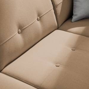 Ecksofa Cala II Strukturstoff Webstoff Osta: Cappuccino - Ottomane davorstehend rechts - Beige