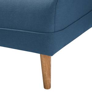 Ecksofa Cala II Strukturstoff Webstoff Osta: Dunkelblau - Ottomane davorstehend links - Beige