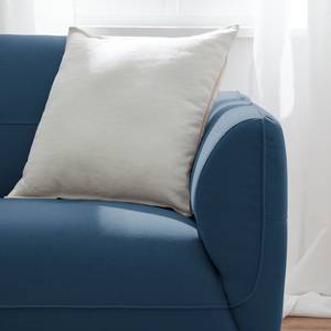 Ecksofa Cala II Strukturstoff Webstoff Osta: Dunkelblau - Ottomane davorstehend links - Beige