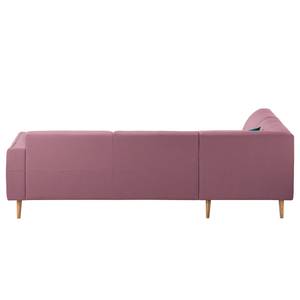 Ecksofa Cala II Strukturstoff Webstoff Osta: Flieder - Ottomane davorstehend links - Beige