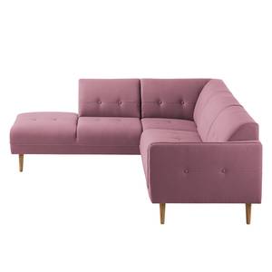 Ecksofa Cala II Strukturstoff Webstoff Osta: Flieder - Ottomane davorstehend links - Beige