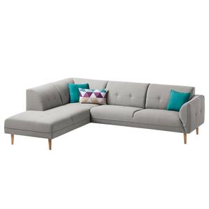 Ecksofa Cala II Strukturstoff Webstoff Osta: Graubraun - Ottomane davorstehend links - Beige