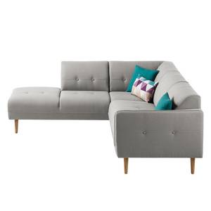 Ecksofa Cala II Strukturstoff Webstoff Osta: Graubraun - Ottomane davorstehend links - Beige