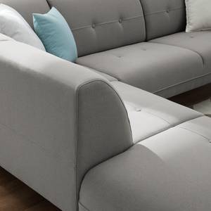 Ecksofa Cala II Strukturstoff Webstoff Osta: Graubraun - Ottomane davorstehend links - Beige