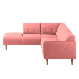 Ecksofa Cala II Strukturstoff Webstoff Osta: Koralle - Ottomane davorstehend links - Beige