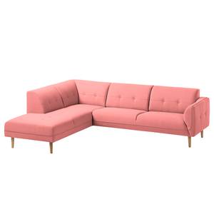 Ecksofa Cala II Strukturstoff Webstoff Osta: Koralle - Ottomane davorstehend links - Beige