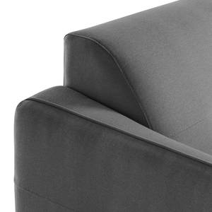 Ecksofa Cala II Strukturstoff Webstoff Osta: Anthrazit - Ottomane davorstehend rechts - Beige