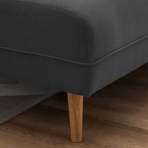 Ecksofa Cala II Strukturstoff Webstoff Osta: Anthrazit - Ottomane davorstehend rechts - Beige