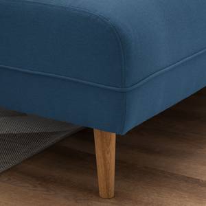 Ecksofa Cala II Strukturstoff Webstoff Osta: Dunkelblau - Ottomane davorstehend rechts - Beige