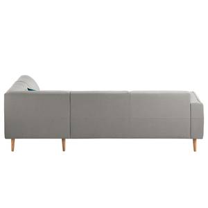 Ecksofa Cala II Strukturstoff Webstoff Osta: Graubraun - Ottomane davorstehend rechts - Beige