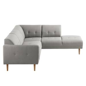 Ecksofa Cala II Strukturstoff Webstoff Osta: Graubraun - Ottomane davorstehend rechts - Beige