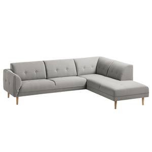 Ecksofa Cala II Strukturstoff Webstoff Osta: Graubraun - Ottomane davorstehend rechts - Beige