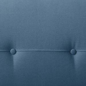 Canapé d'angle Cala II Tissu structuré Tissu Osta: Bleu foncé - Méridienne longue à gauche (vue de face) - Noir
