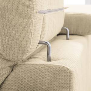 Ecksofa Calang Webstoff Creme - Ottomane davorstehend links - Schlaffunktion - Bettkasten