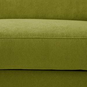 Canapé d'angle Calang Tissu - Vert gazon - Méridienne longue à gauche (vue de face) - Fonction couchage - Coffre de lit