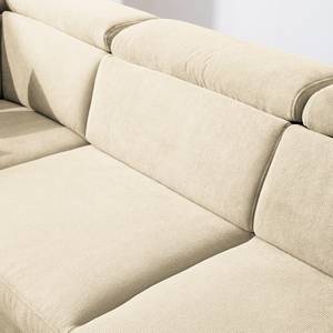 Ecksofa Calang Webstoff Creme - Ottomane davorstehend links - Schlaffunktion - Bettkasten