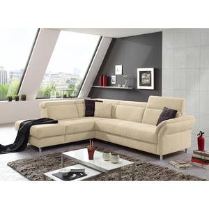 Ecksofa Calang Webstoff Creme - Ottomane davorstehend links - Keine Funktion