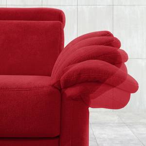 Canapé d'angle Calang Tissu - Rouge - Méridienne longue à gauche (vue de face) - Fonction couchage - Coffre de lit