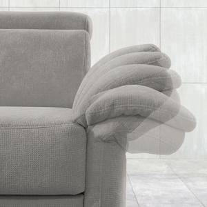 Canapé d'angle Calang Tissu - Gris argenté - Méridienne longue à gauche (vue de face) - Fonction couchage - Coffre de lit