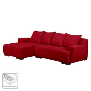 Ecksofa Caldelas Webstoff I Webstoff I - Rot - Longchair davorstehend links