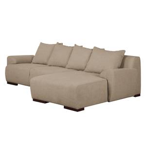 Ecksofa Caldelas Webstoff I Webstoff I - Sand - Longchair davorstehend rechts