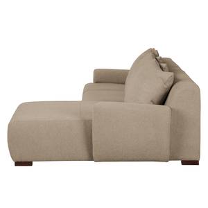 Ecksofa Caldelas Webstoff I Sand - Longchair davorstehend rechts