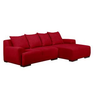 Ecksofa Caldelas Webstoff I Rot - Longchair davorstehend rechts