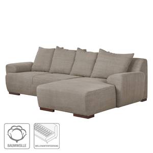 Ecksofa Caldelas Webstoff II Taupe - Longchair davorstehend rechts