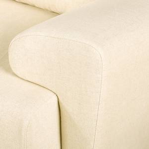 Hoekbank Caldelas III geweven stof - Beige - Longchair vooraanzicht links