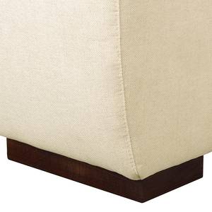 Hoekbank Caldelas III geweven stof - Beige - Longchair vooraanzicht links