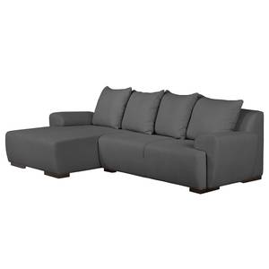 Ecksofa Caldelas Webstoff III Webstoff III - Dunkelgrau - Longchair davorstehend links