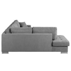 Ecksofa Calipso Webstoff Longchair/Ottomane davorstehend links - Grau