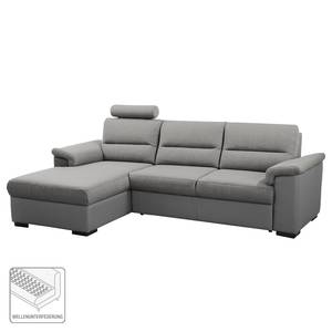 Ecksofa Callaway I Strukturstoff/Kunstleder - Grau - Longchair davorstehend links