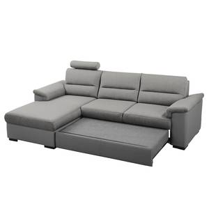 Ecksofa Callaway I Strukturstoff/Kunstleder - Grau - Longchair davorstehend links