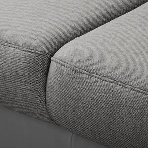 Ecksofa Callaway I Strukturstoff/Kunstleder - Grau - Longchair davorstehend links