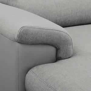 Ecksofa Callaway I Strukturstoff/Kunstleder - Grau - Longchair davorstehend links