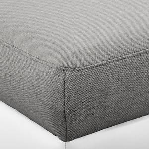 Ecksofa Callaway I Strukturstoff/Kunstleder - Grau / Weiß - Longchair davorstehend links