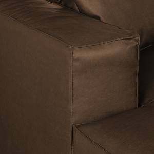 Canapé d'angle Calli Cuir synthétique marron - Méridienne à  gauche (vue de face)