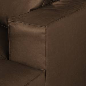 Canapé d'angle Calli Cuir synthétique marron - Méridienne à  droite (vue de face)
