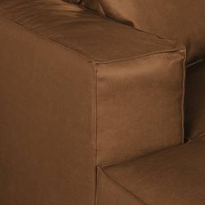 Canapé d'angle Calli Cuir synthétique marron clair - Méridienne à  gauche (vue de face)