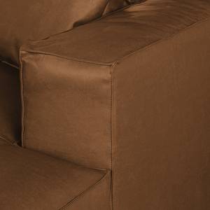 Canapé d'angle Calli Cuir synthétique marron clair - Méridienne à droite (vue de face)