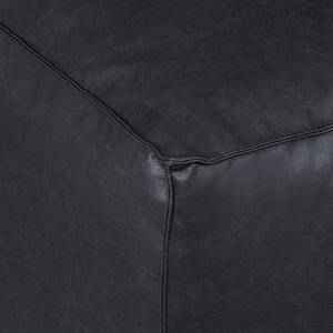 Canapé d'angle Calli Cuir synthétique noir - Méridienne à  gauche (vue de face)