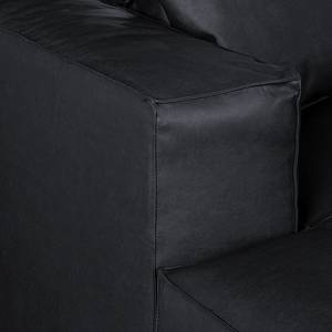 Ecksofa Calli Kunstleder Schwarz - Longchair davorstehend links