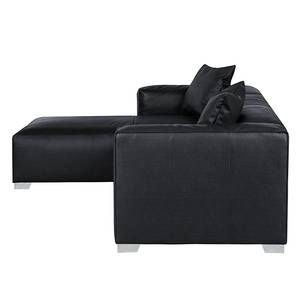 Ecksofa Calli Kunstleder Schwarz - Longchair davorstehend links